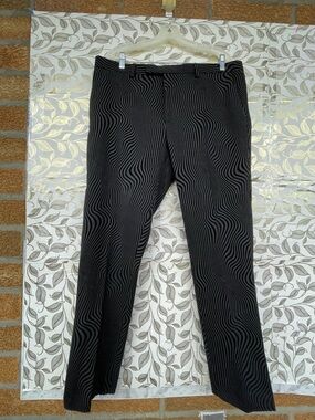 Twisted Tailor Torrance Black Velvet Swirl Dress Pants Size 38